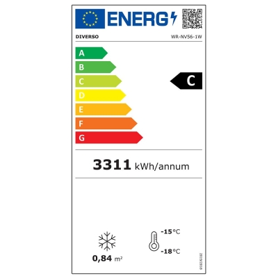 Vitrine Freezer verticale, 560 litres - BLANCHE WR-NV56-1W